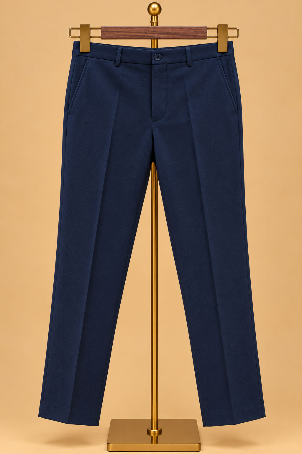 Premium Navy Blue Men's Three-Piece Tuxedo Suit with Gold Embellished Shawl Lapel and Designer Detailing