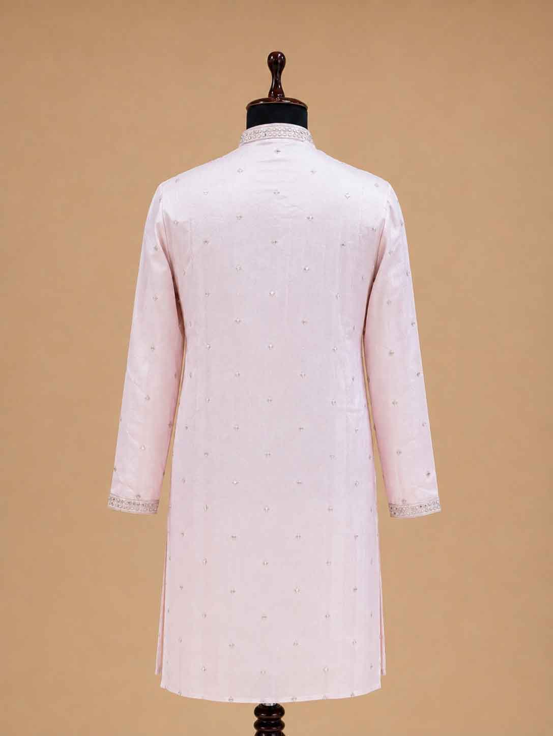 Men's Pink Embroidered Kurta Set | Premium Designer Ethnic Wear for Wedding, Festive & Traditional Occasions