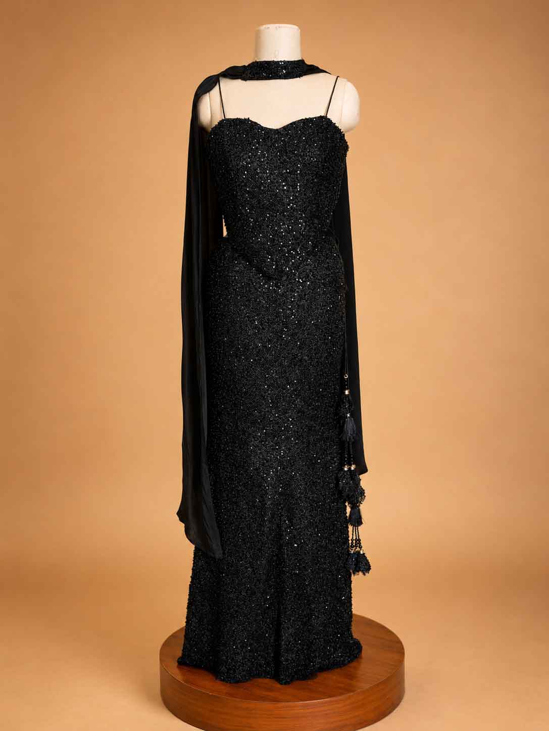 Black Embellished Mermaid Gown for Women | Designer Party Wear Dress