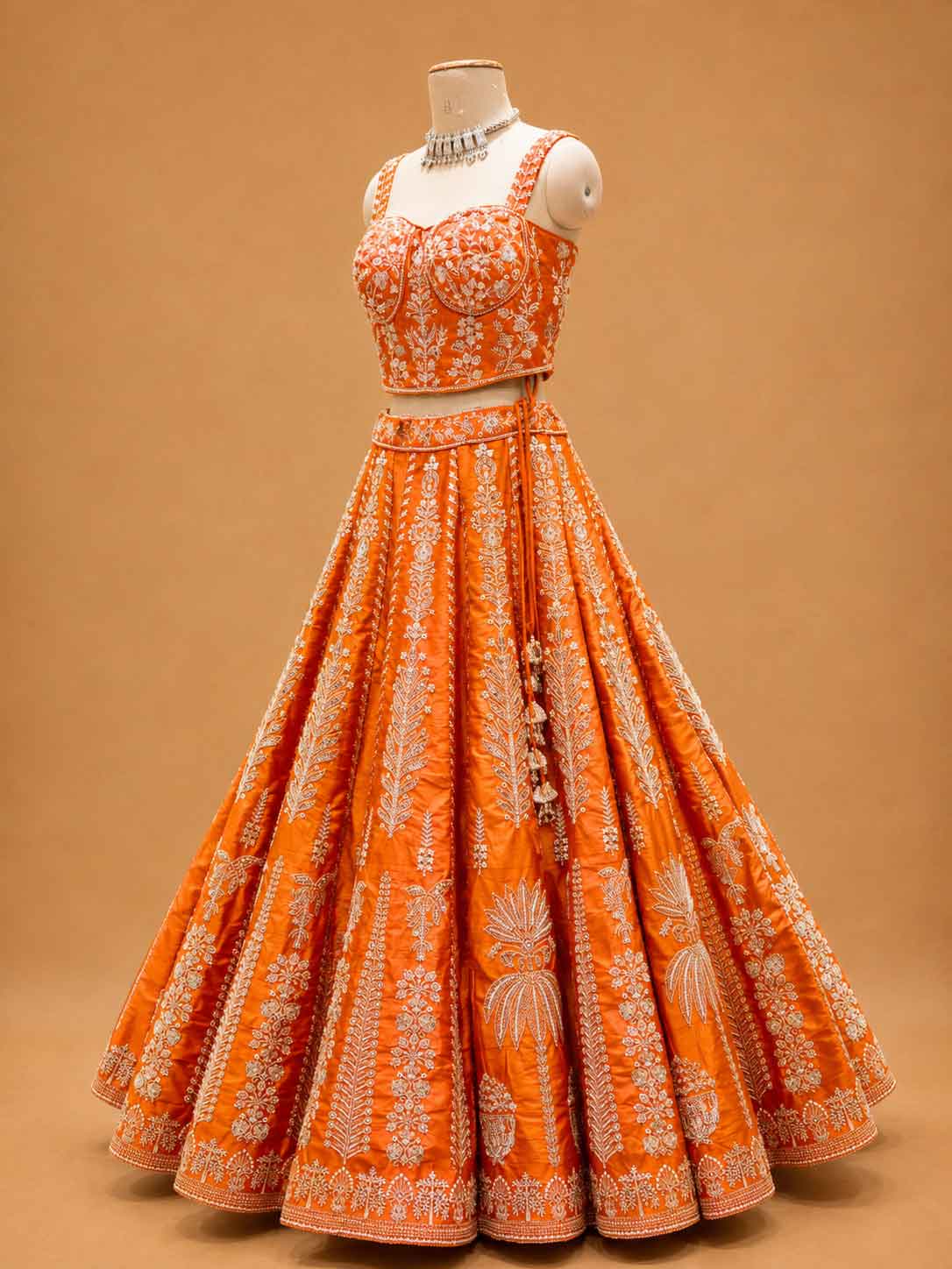 Orange Designer Lehenga Choli for Women | Embroidered Wedding Wear