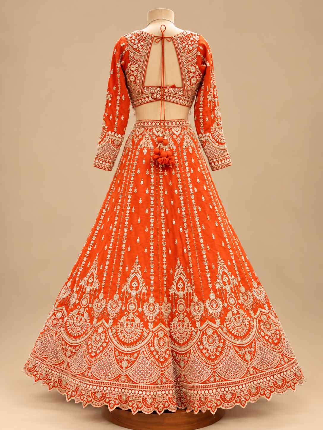 Orange Embroidered Bridal Lehenga Set for Women | Wedding & Festive Wear