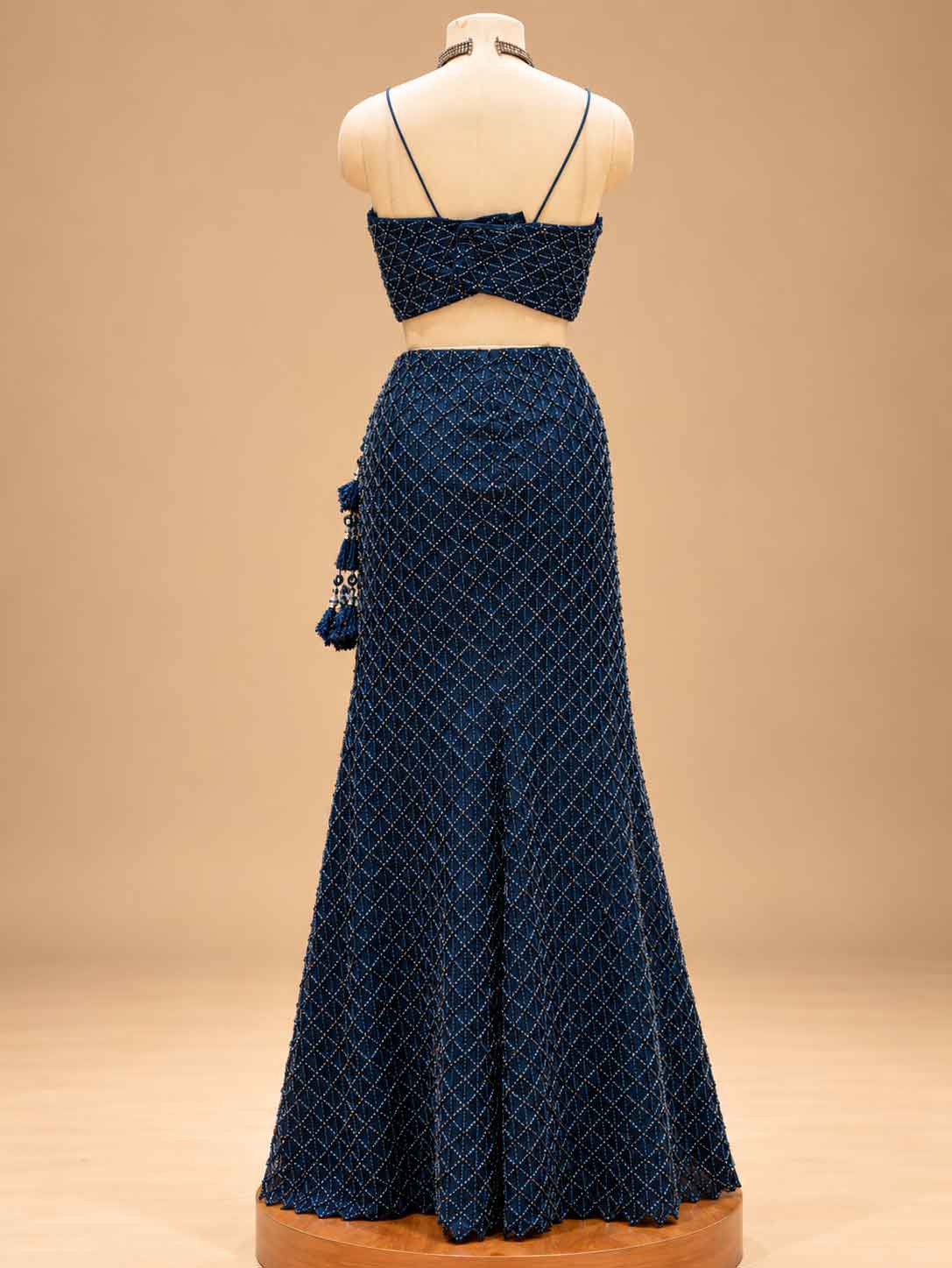 Midnight Blue Embellished Lehenga Set with Dupatta | Designer Festive Wear