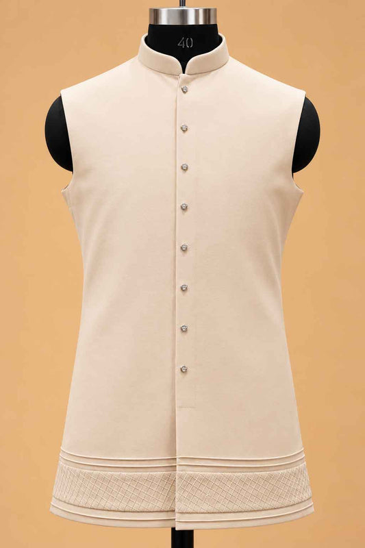 Ivory Floral Embroidered Sherwani Set for Men – product image 2