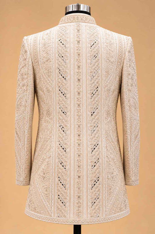 Ivory Embroidered Sherwani Set for Men – product image 2