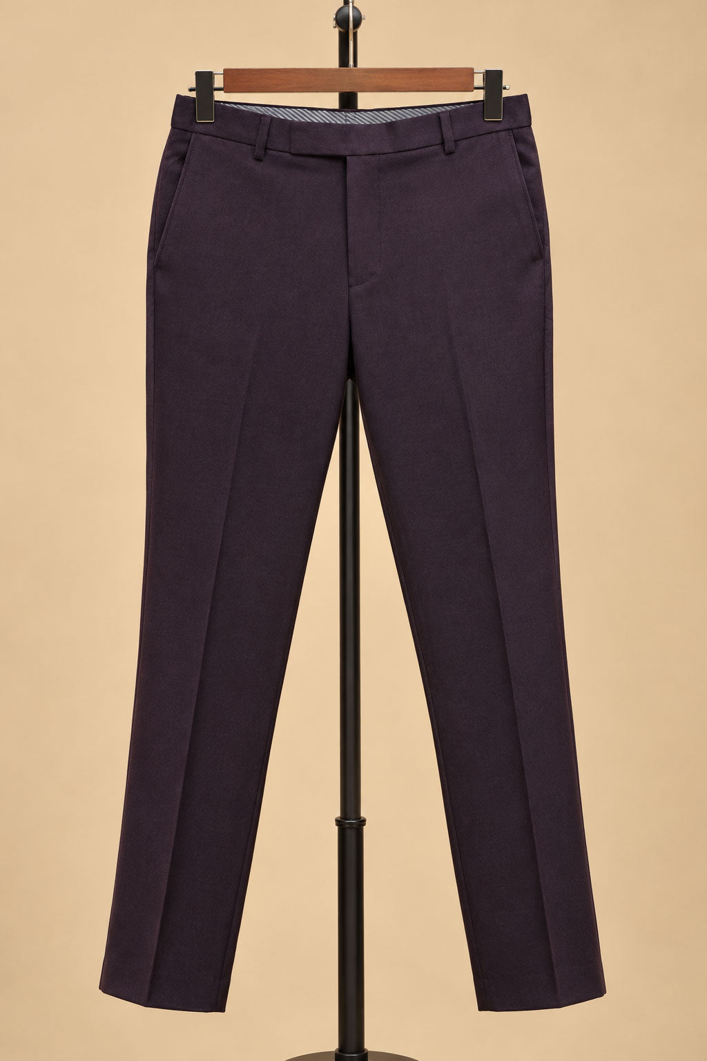 Men’s Plum Embroidered Indo-Western Bandhgala Suit with Matching Trousers