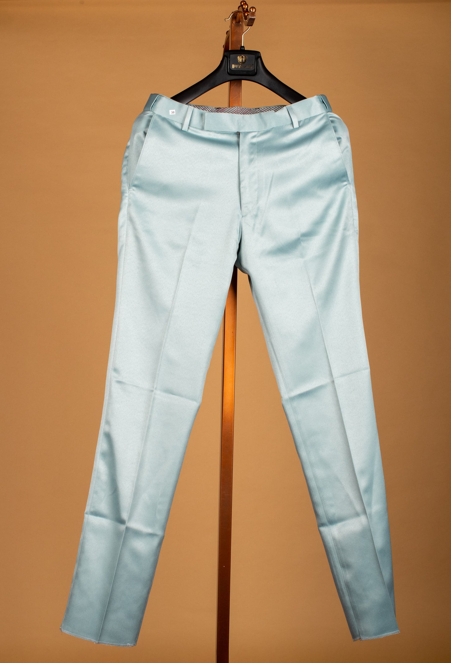 Ice Blue Textured Bandhgala Suit with Satin Detailing