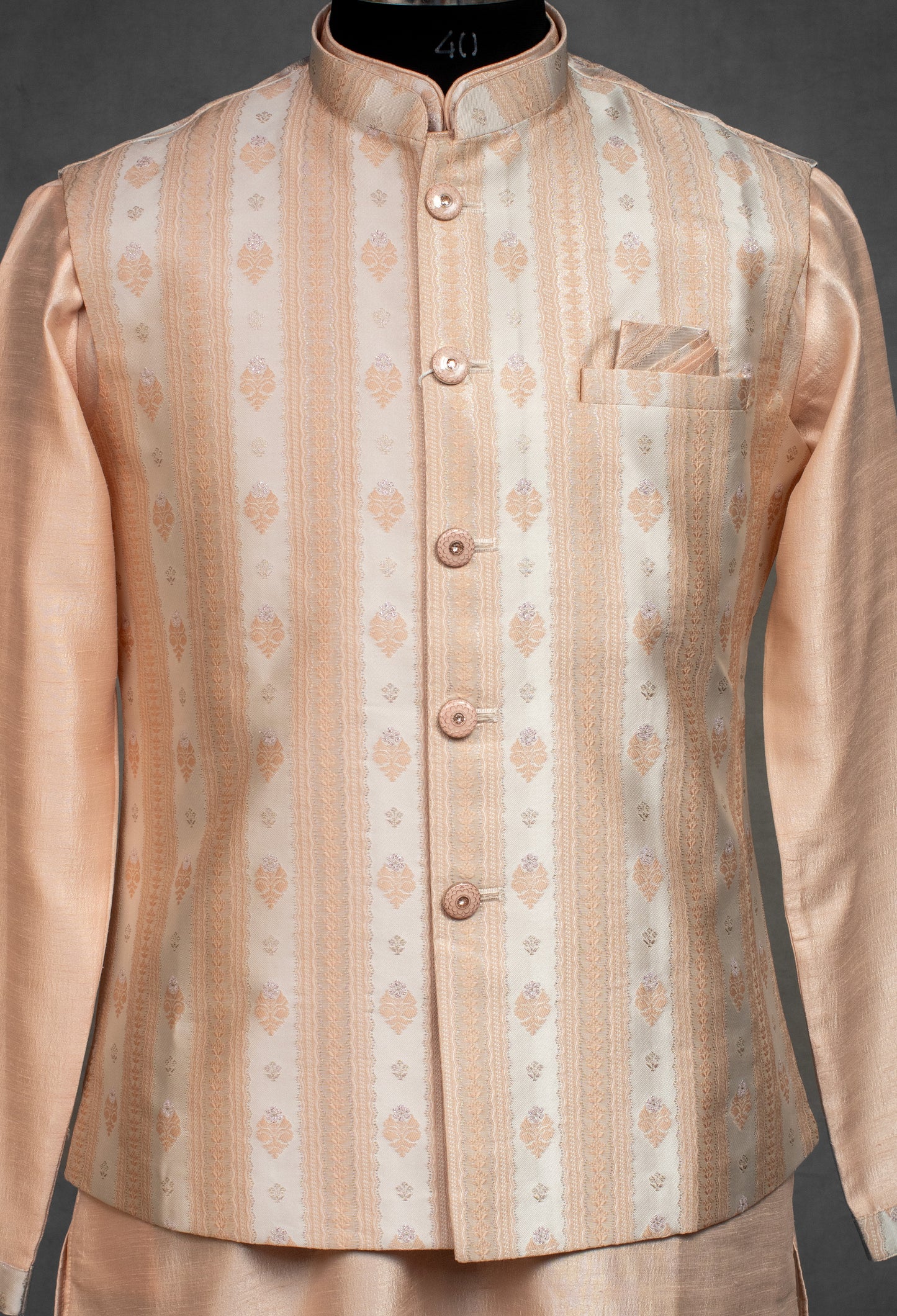 Peach Silk Kurta for Men