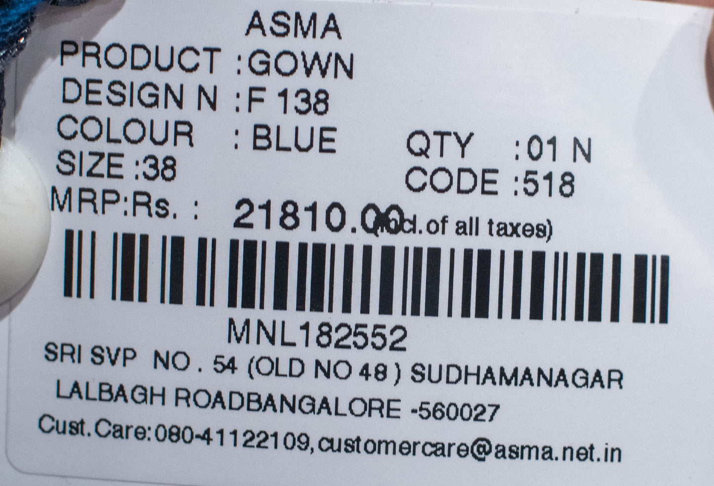 Navy Blue Layered Organza Gown with 3D Floral Shoulders & Heavy Sequin Embroidery