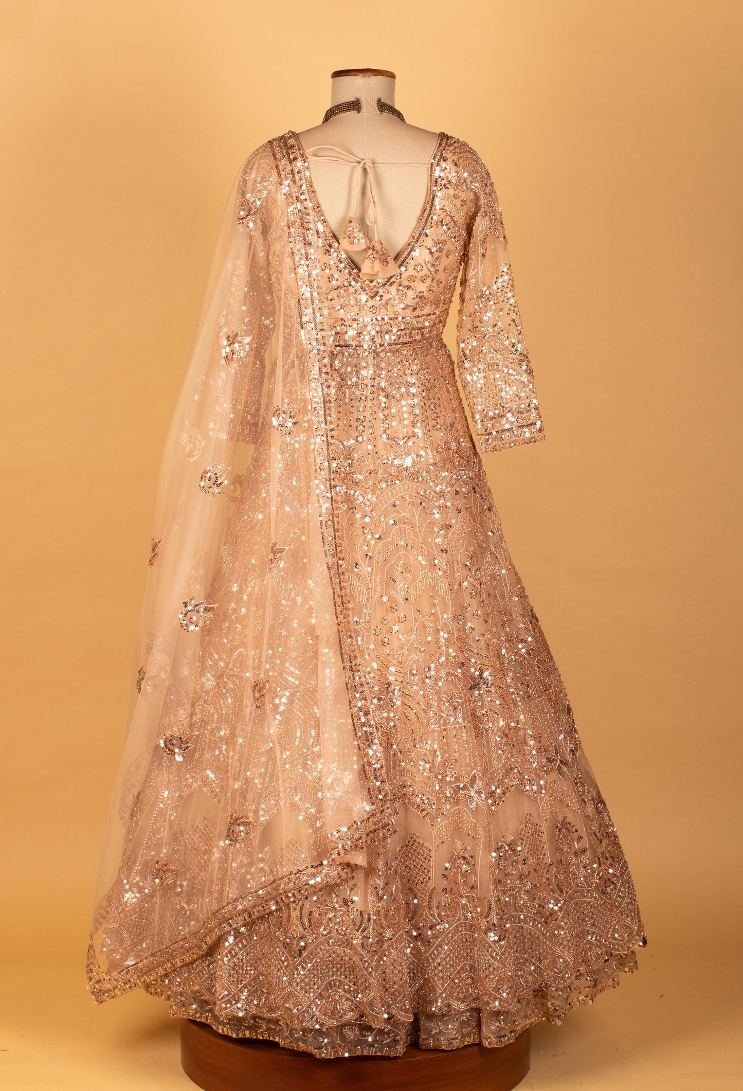 Champagne Gold Heavy Embellished Bridal Gown