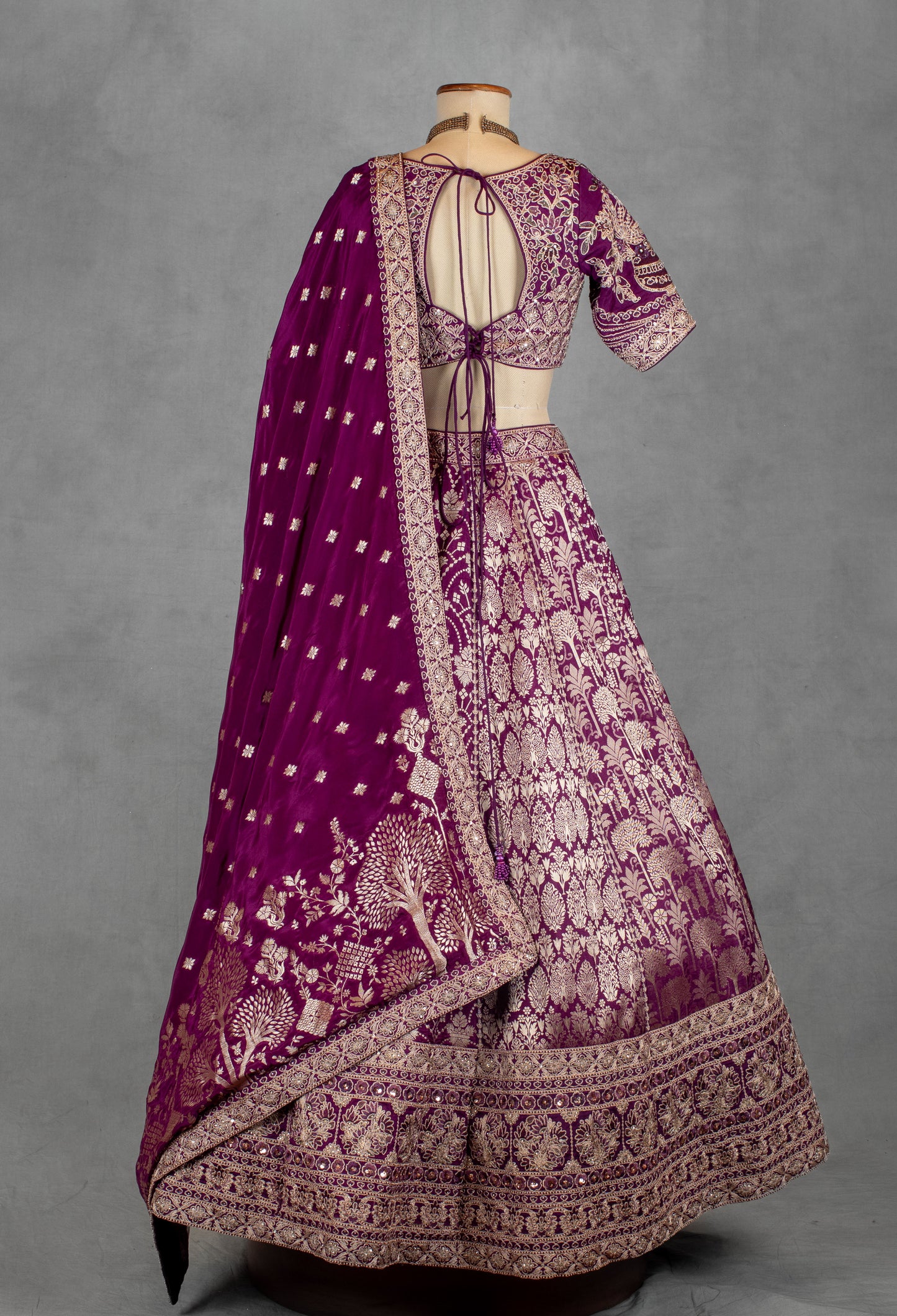 Royal Purple Heavy Embroidered Bridal Lehenga Set with Designer Blouse & Dupatta | Luxury Wedding Wear