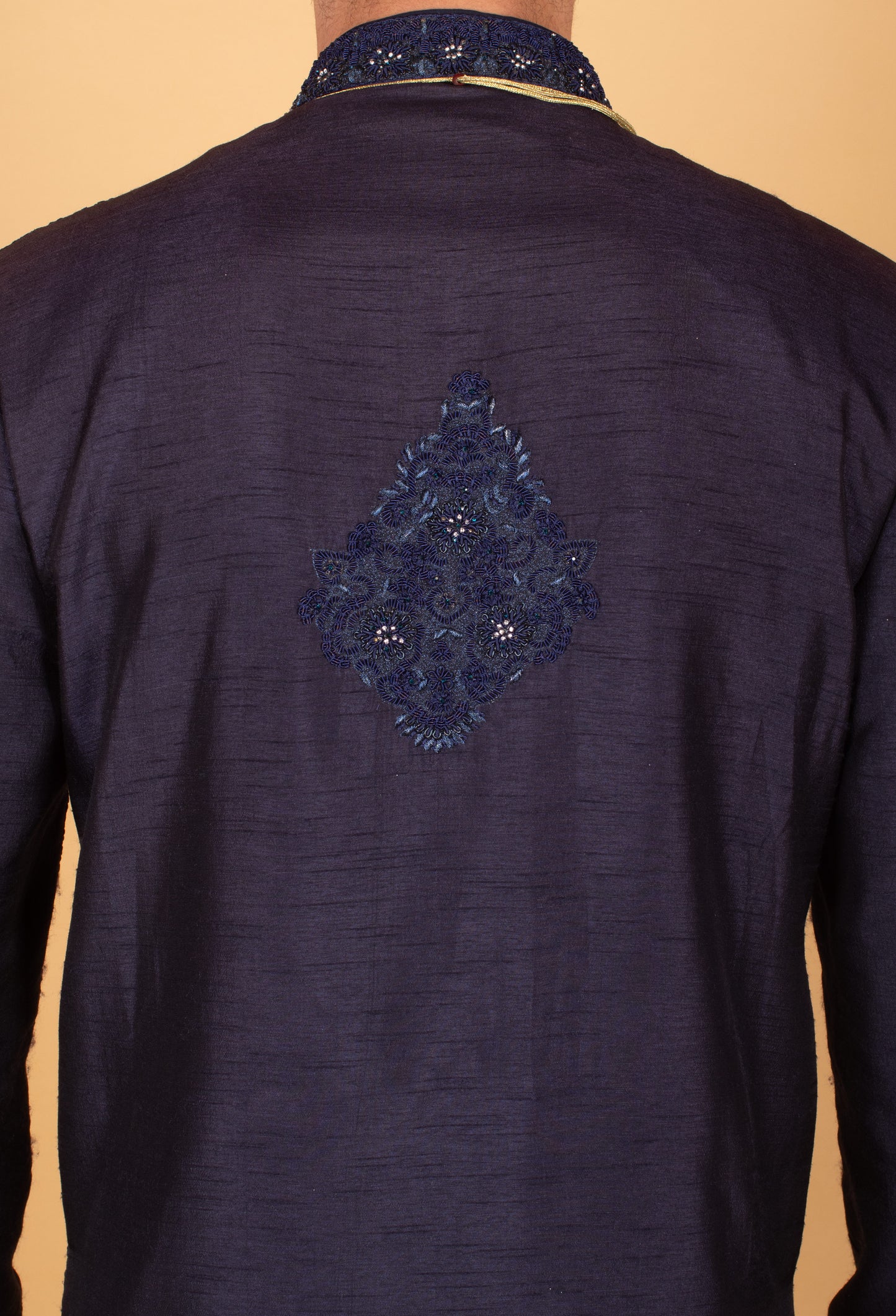 Men’s Navy Blue Designer Sherwani with Sequin Embroidery | Wedding & Reception Ethnic Wear