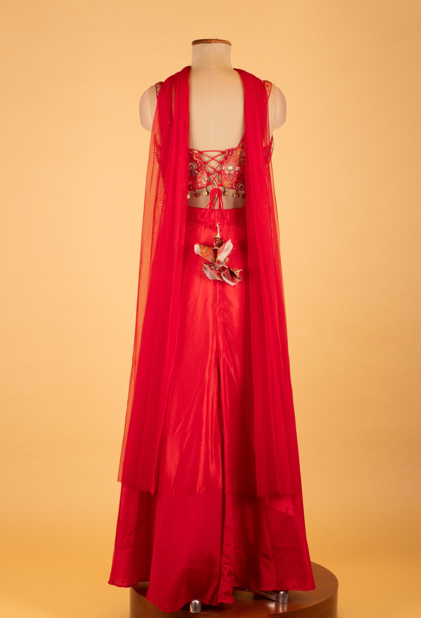 Red Embroidered Sharara Set with Mirror & Sequin Work – Designer Festive & Mehendi Outfit