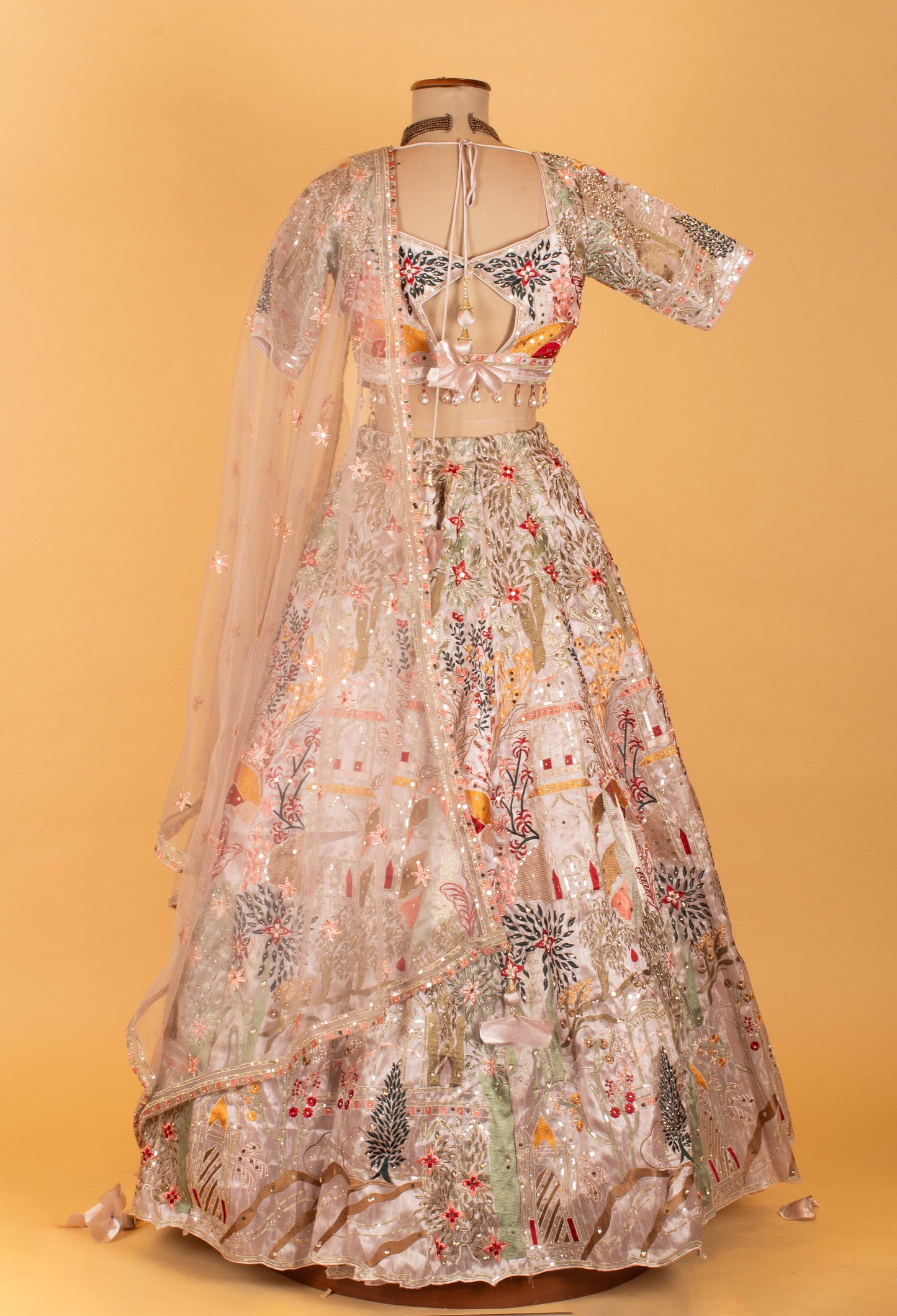 Multi-Color Thread & Sequin Embroidered Organza Lehenga Set – Designer Bridal & Festive Wear