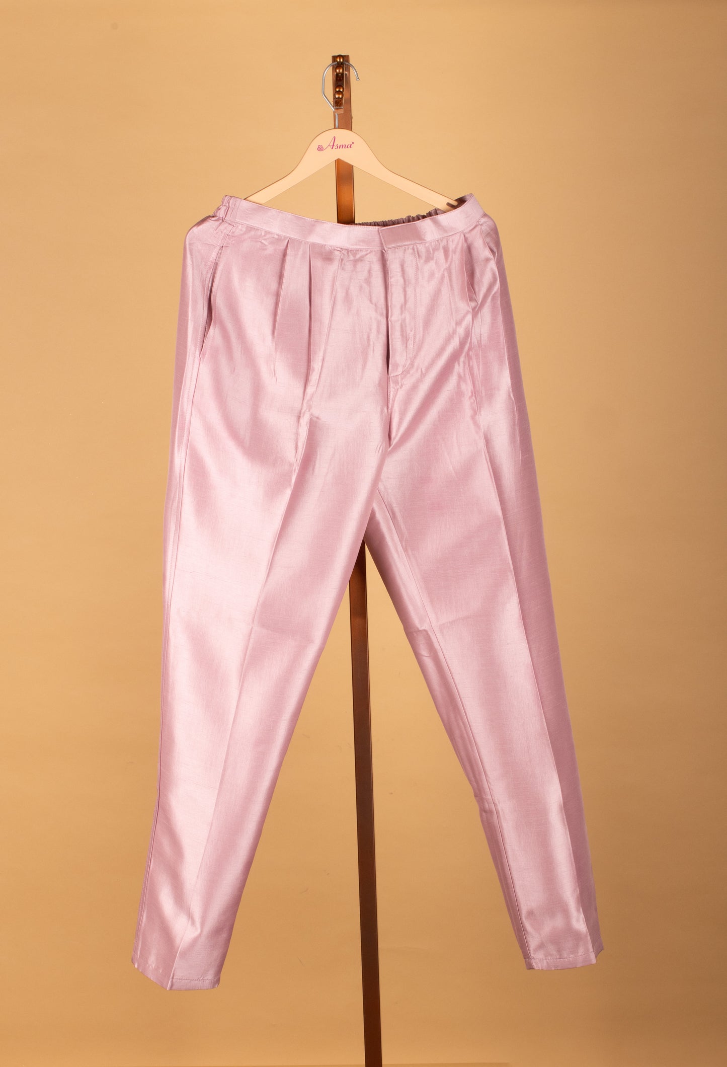 Men’s Blush Pink Kurta Set with Printed Nehru Jacket