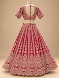 Red Embroidered Bridal Lehenga Set with Matching Dupatta for Women