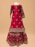 Bridal Red Heavy Embroidered Sharara Suit Set with Net Dupatta