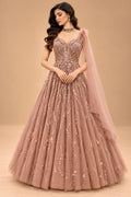 Dusty Rose Pink designer gown for women – product view 1