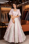 Elegant Cream Embroidered Lehenga Set with Statement Blouse | Wedding & Festive Wear