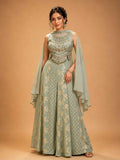 Pista Colour Designer Plazo Set for Women | Embellished Kurta with Wide-Leg Plazo & Dupatta