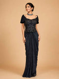 Navy Blue Designer Saree with Embellished Blouse | Party Wear Saree