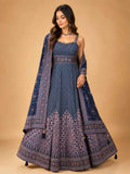 Navy Blue Designer Lehenga Set for Women | Printed Festive Lehenga