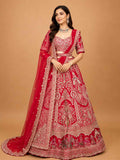 Red Designer Lehenga Set for Women | Embroidered Wedding Lehenga