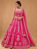 Rani Pink Designer Lehenga Choli for Women | Embroidered Wedding Wear