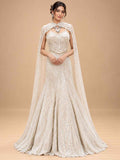 Ivory embellished gown