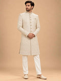Ivory Embroidered Sherwani for Men | Wedding & Groom Wear