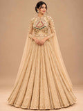 Full product presentation of Champagne Gold Embroidered with Dupatta