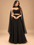 Black Embellished Lehenga Set with Sheer Dupatta | Designer Party Wear