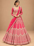 Pink Embroidered Lehenga Set with Dupatta | Women's Wedding & Festive Wear