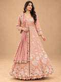 Blush Pink Embroidered Anarkali Suit Set with Dupatta | Women's Ethnic Occasion Wear