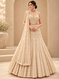 Gold Embellished Bridal Lehenga Choli with Sheer Dupatta | Designer Wedding Wear