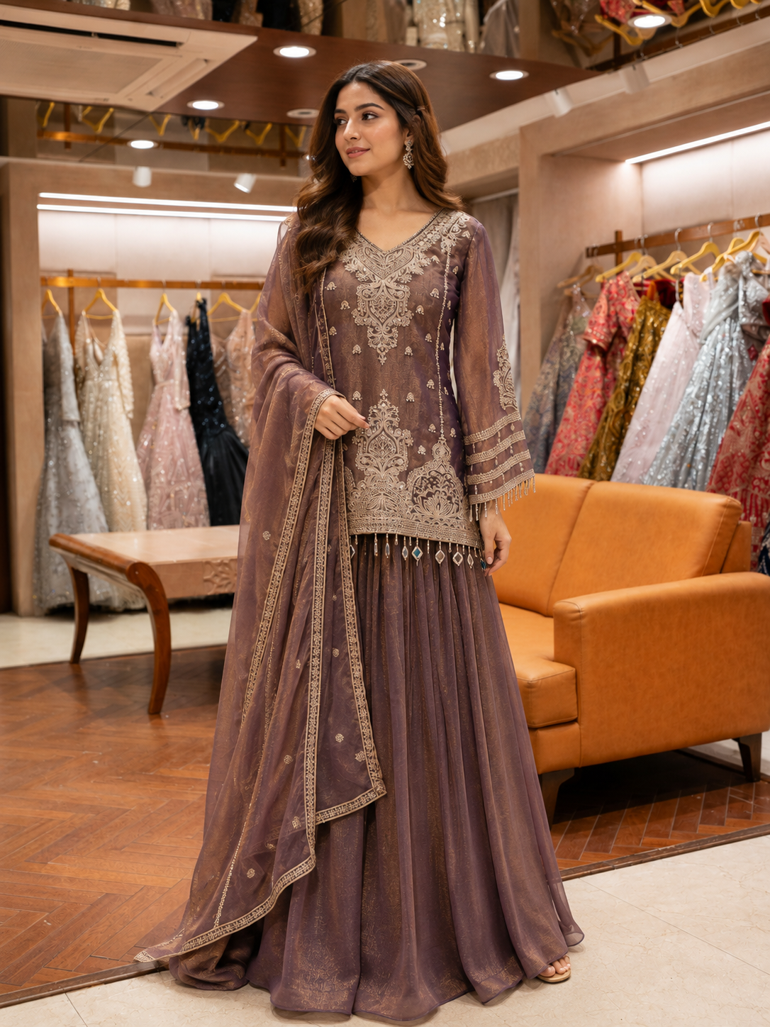 Purple Embroidered Anarkali Suit with Dupatta | Elegant Festive & Party Wear