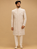 Cream Embroidered Sherwani Set for Men | Luxury Wedding & Festive Wear