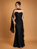 Black Embellished Mermaid Gown for Women | Designer Party Wear Dress