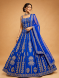 Royal Blue Designer Lehenga Choli for Women | Gold Embroidered Wedding Wear