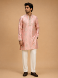 Men's Pink Embroidered Kurta Pajama | Premium Designer Ethnic Wear for Weddings & Festive Celebrations