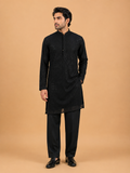 Men's Black Embroidered Kurta Set | Premium Designer Ethnic Wear for Wedding & Festive Occasions
