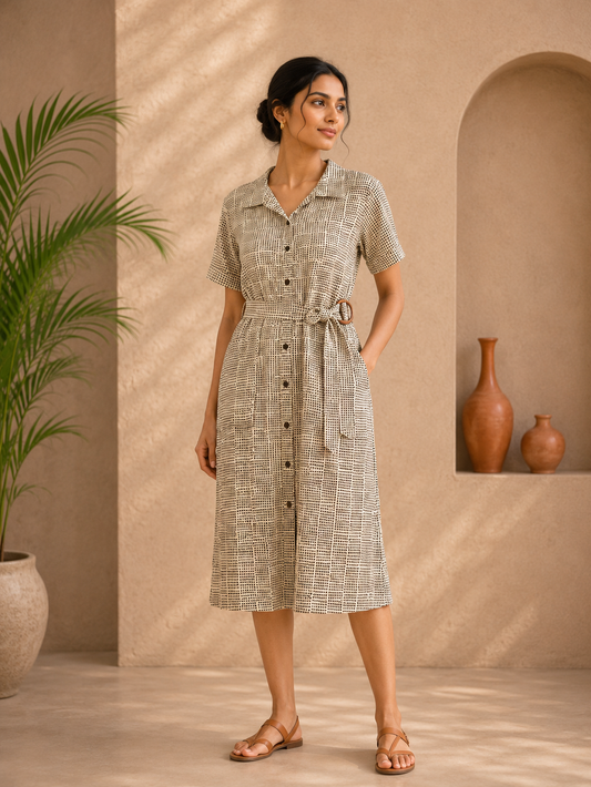 Cream Printed Straight Cotton Kurti for Women | Premium Casual & Office Wear Kurti