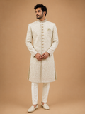 Men's Pista Green Embroidered Sherwani Set | Premium Designer Wedding & Groom Ethnic Wear