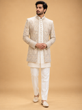 Ivory White Designer Embroidered Sherwani for Men | Luxury Groom Wedding Wear