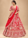 Red Traditional Bridal Lehenga Choli with Dupatta | Heavily Embroidered Wedding Lehenga