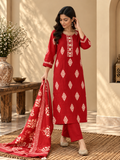 Red kurta pant set