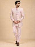 Lavender Embroidered Bandhgala Suit for Men by Guptas Textiles Annexe, Bengaluru
