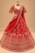 Premium Bridal Red Lehenga with Heavy Gold Embroidery and Designer Dupatta for Women – product view 3