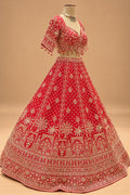 Premium Bridal Red Lehenga with Heavy Gold Embroidery and Designer Dupatta for Women – product view 5