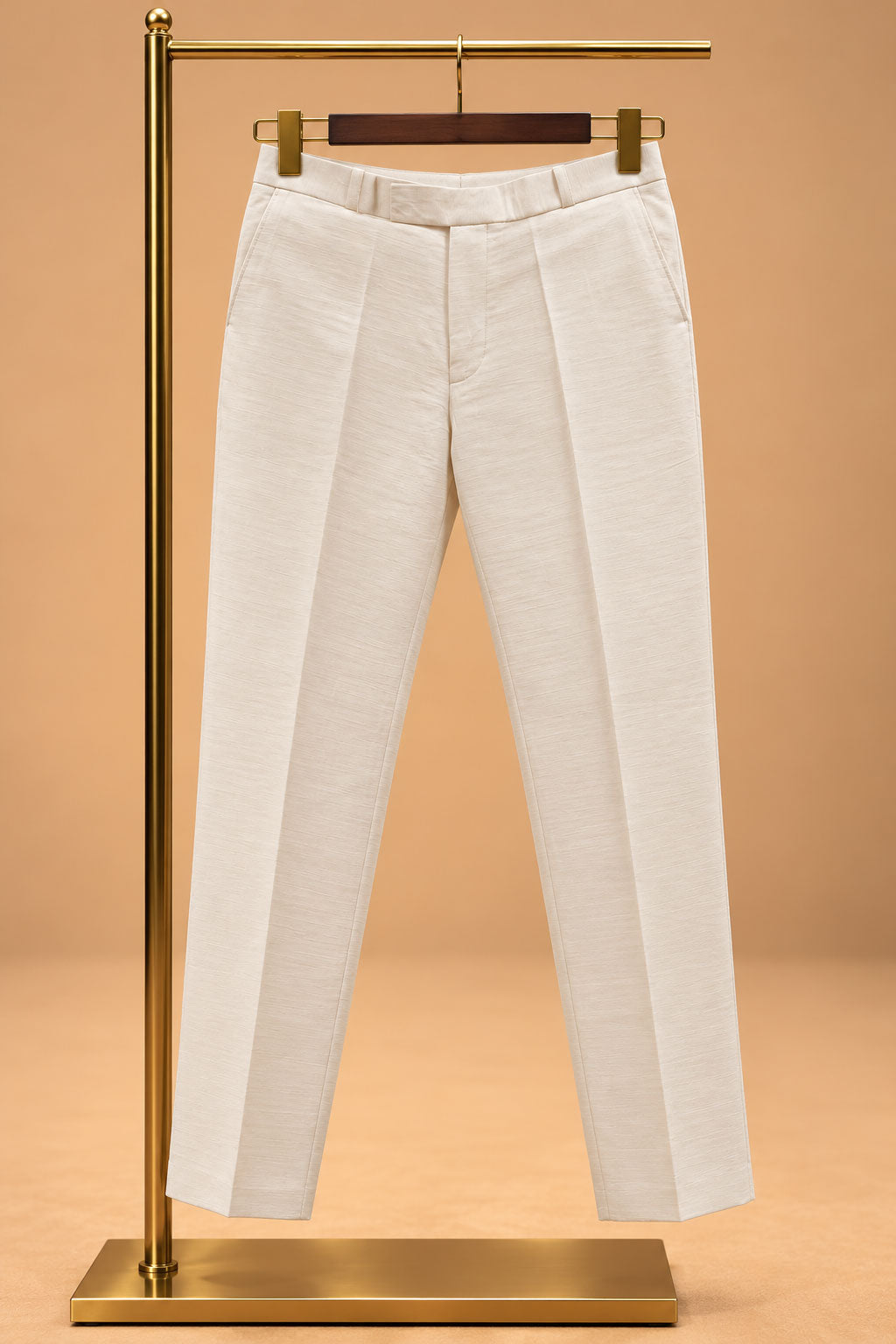 Ivory & Gold Embroidered Indo-Western Sherwani Set for Men with Kurta & Trousers – product view 5