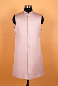 Blush Pink | Blush pink embroidered sherwani set for men – product image 2 | 2